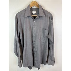 Hathaway Classic Microfiber Long Sleeve Button Up Shirt Made In USA Size 16-35